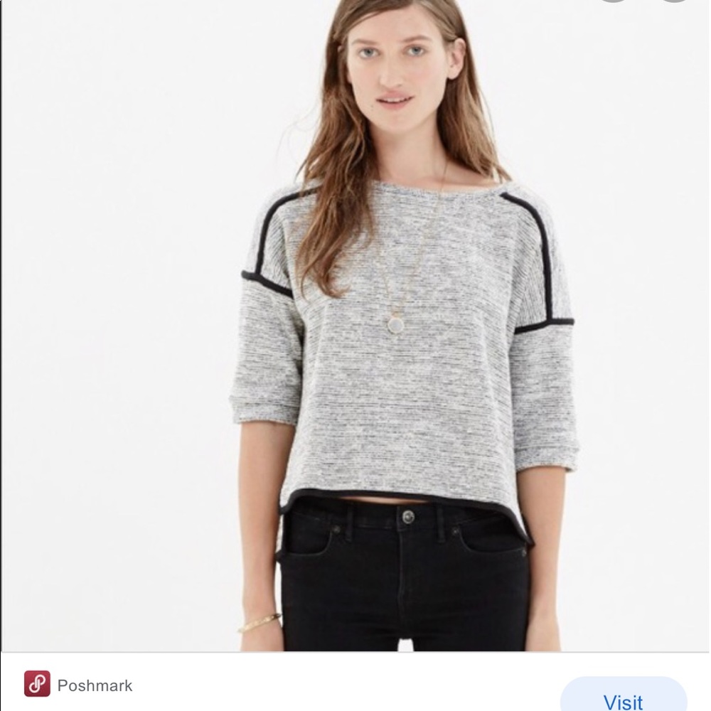 Madewell sculpture crop sweater top chunky JCrew
